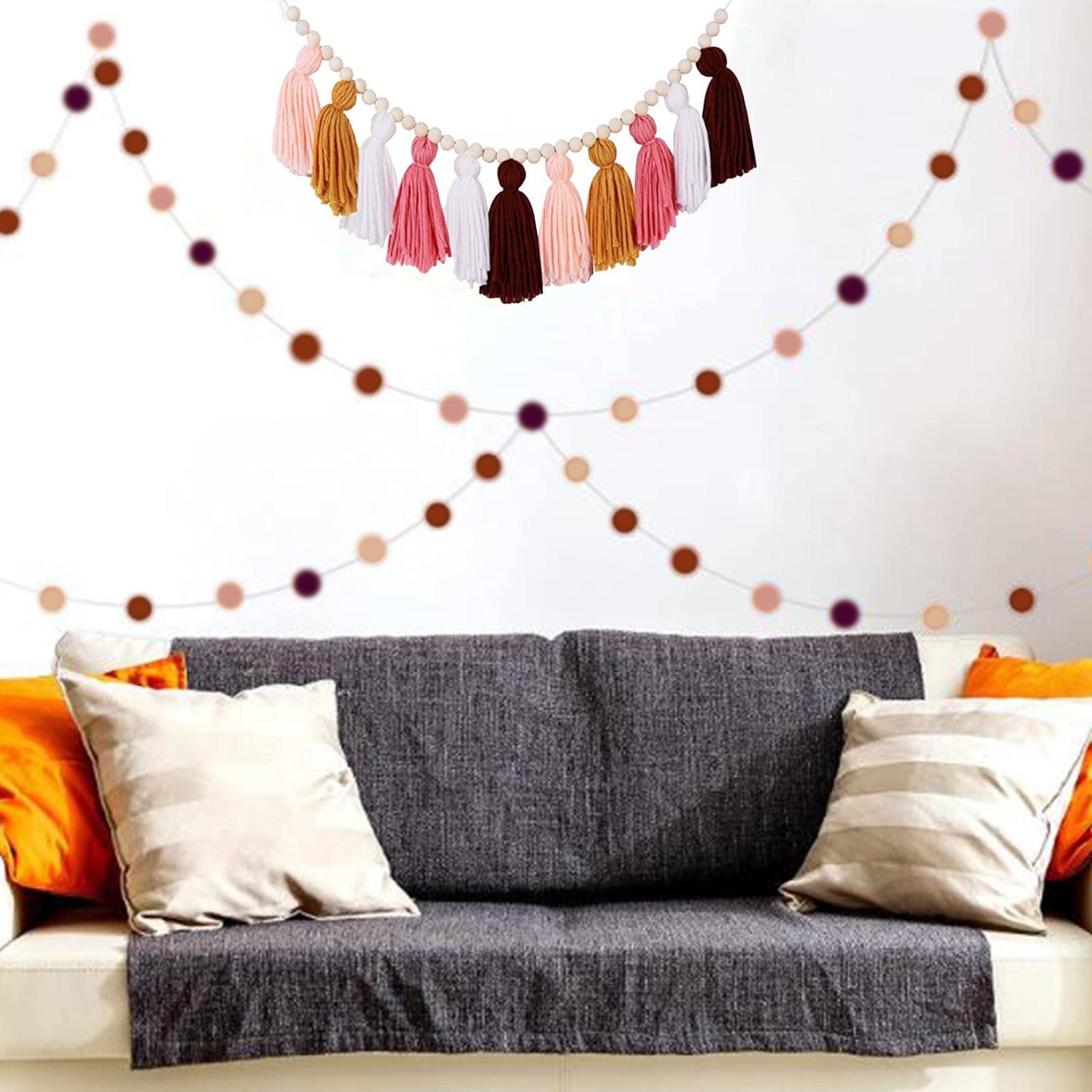 Boho Tassel Garland Tassel Wall Hanging Decor Cotton Tassel Garland ...