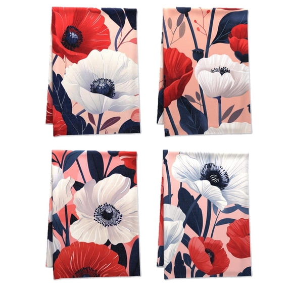 Boho Tea Towel - Wallpaper Nature Textile Print Comfortable Fall Kitchen Decor Durable Reminiscent Farmhouse Towels for Powder Room Home Garden Gym Table - Set Of 4 16x24inch