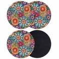 thumbnail image 1 of Boho Teal Flower Coasters Set of 4, Absorbent Coasters for Drinks, Spring Bohemia Chic Red Yellow Floral Coaster for Desk Coffee Table Protection, Home Decor House Warming Gifts 4", 1 of 8
