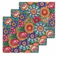 thumbnail image 1 of Boho Teal Flower Kitchen Dish Towels for Drying Dishes Set of 3, Spring Bohemia Chic Red Yellow Floral Waffle Weave Microfiber Hand Tea Bathroom Towels Quick Dry & Absorbent Towel 12x12, 1 of 7
