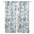 thumbnail image 1 of Boho Teal Green Floral Blackout Curtains 72 Inches Long for Bedroom, Vintage Farmhouse Paisley Leaf Thermal Insulated Room Darkening Black Out Window Curtain Panels Grommet Drapes for Living Room, 1 of 8