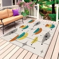 thumbnail image 1 of Boho Teal Yellow Orange Grey Outdoor Rug for Patio/Deck/Porch, Non-Slip Large Area Rug 3 x 5 Ft, Middle Century Geometric Indoor Outdoor Rugs Washable Area Rugs, Reversible Camping Rug Carpet Runner, 1 of 8