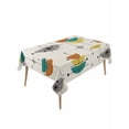 thumbnail image 1 of Boho Teal Yellow Orange Grey Rectangle Tablecloth, Middle Century Geometric Waterproof & StainResistant Tablecloth, Washable Oil-proof Table Cover for Dining/Party/Wedding/Camping/Buffet 54x108 In, 1 of 9