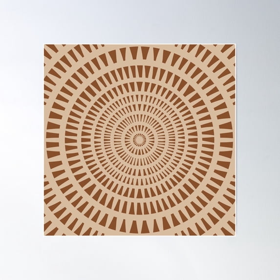 Boho Terracotta Abstract Earthy Tones Poster Wall Art, Modern Wall Decor For Living Room Bedroom, 16x16 UNFRAMED