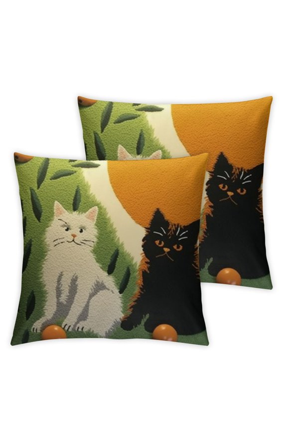 Boho Textured Throw Pillow Cover Absract Cat Tufted Pillow Covers Aesthetic Decorations Cushion Case for Bed Couch Sofa Home Decor(Only Pillow Cover)