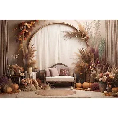 Boho Thatch Party Background Photography Cowboy Bohemia Autumn Photoz Backdrop Childr Studio Photoz Accessories