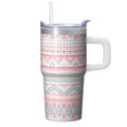 thumbnail image 1 of Boho Themed 20oz Tumbler with Lid and Straws, Stainless Steel Insulated Travel Coffee Mug, Double Wall Vacuum Bohemian Leakproof Cup, 1 of 5