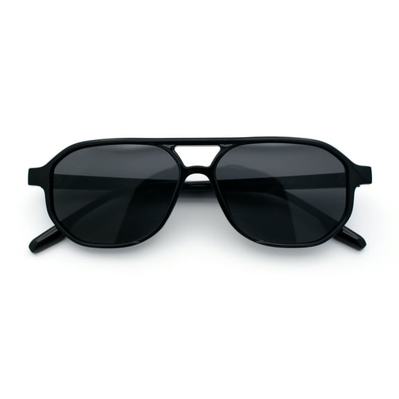 Boho Thin Plastic Racer Retro Color Hipster Fashion Sunglasses All Black