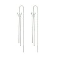 thumbnail image 1 of Boho Threader Earrings Long Chain Thread Earrings Pull Through Earrings Bar Dangle Tassel Chain Earrings Line Bead Chain Drop, 1 of 7