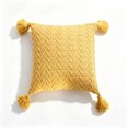 thumbnail image 1 of Boho Throw Pillow Cover 17.72 x 17.72in, Textured Knit Decorative Cushion Cover with Tassel Fringe, Soft Stretch Square Pillowcase with Hidden Zipper for Sofa Couch Bedroom Living Room, 1 of 7