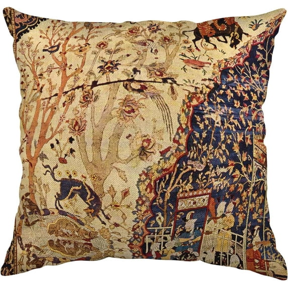 Boho Throw Pillow Cover 18x18 Inches,Vintage Pillow Cover Ethnic Decorative Pillow Cases Home Outdoor Square Pillowcase