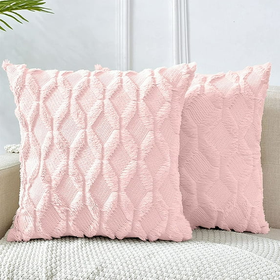 Boho Throw Pillow Cover | Decorative Cushion Case | Striped Tufted Linen Pillowcase | Multicolor Options | 17.7 x 17.7 in | Durable Zipper | Sofa Couch Bed Decor | 1 Pack