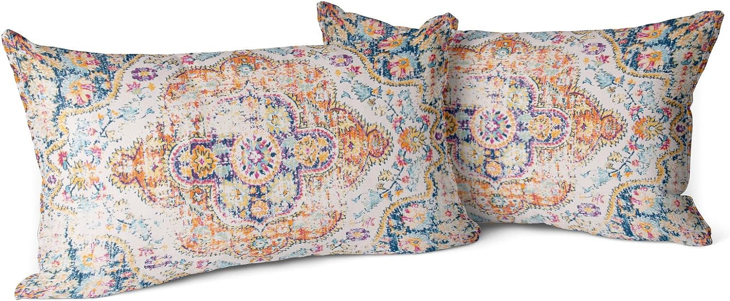 Boho Throw Pillow Covers 12x20 inch Set of 2 Burnt Orange Terracotta