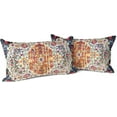 thumbnail image 1 of Boho Throw Pillow Covers 12x20 inch Set of 2 Burnt Orange Yellow Terracotta Rust Colored Throw Pillows Boho Home Decor for Bedroom Living Room Couch & Sofa (No Inserts), 1 of 6