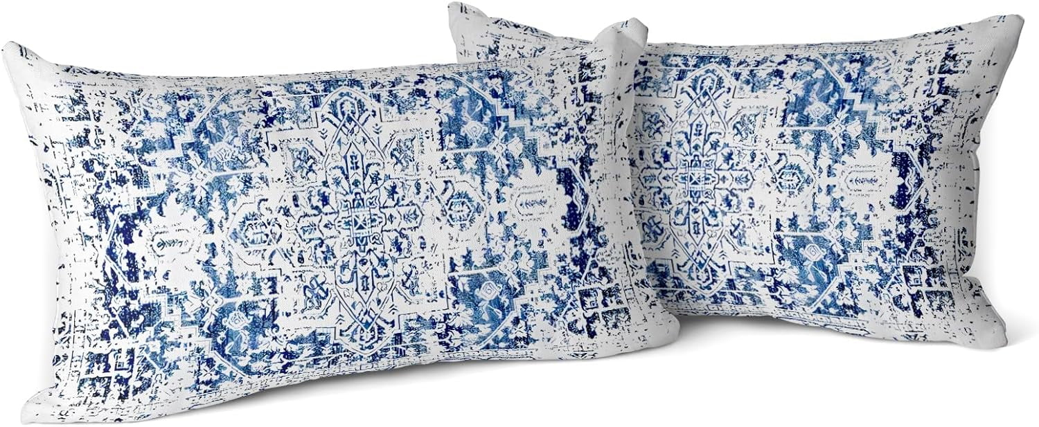 Boho Throw Pillow Covers 12x20 inch Set of 2 Monaco Rug Carpet Double