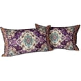 thumbnail image 1 of Boho Throw Pillow Covers 12x20 inch Set of 2 Monaco Rug Persian Carpet Double Sided Pattern Cotton Soft Pillow Case Cushion Cover Pillowcase for Couch Sofa Bed Decorative (Purple), 1 of 6