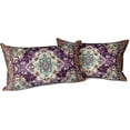 thumbnail image 1 of Boho Throw Pillow Covers 12x20 inch Set of 2 Monaco Rug Persian Carpet Double Sided Pattern Cotton Soft Pillow Case Cushion Cover Pillowcase for Couch Sofa Bed Decorative (Purple), 1 of 6