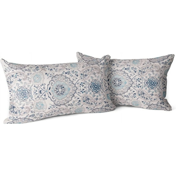 Boho Throw Pillow Covers 12x20 inch Set of 2 Terracotta Rust Blue Colored Throw Pillows Double Sided Boho Home Soft Decor for Bedroom Living Room Couch & Sofa (No Inserts)