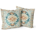 thumbnail image 1 of Boho Throw Pillow Covers 16x16 inch Set of 2, Blue Bohemian Carpet Double Sided Pattern Soft Plush Cushion Cover for Farmhouse Couch Sofa Bed Decorative, Only Pillowcase, 1 of 6