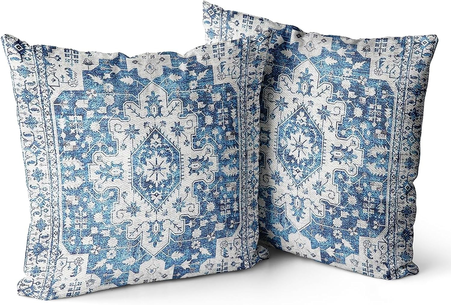 Boho Throw Pillow Covers 16x16 inch Set of 2 Blue Monaco Rug Persian