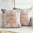 thumbnail image 1 of Boho Throw Pillow Covers 16x16 inch Set of 2,Boho Vintage Carpet Pattern Antique Ethnic Decor Double Sided Pattern Cushion Cover Soft Pillow Case Living Sofa Room Bed Square Pillow Cover, 1 of 7