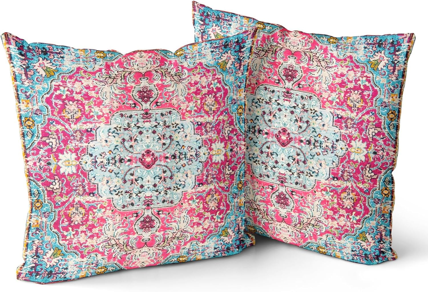 Boho Throw Pillow Covers 16x16 inch Set of 2 Monaco Rug Carpet Double