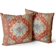 thumbnail image 1 of Boho Throw Pillow Covers 16x16 inch Set of 2 Monaco Rug Persian Carpet Double Sided Pattern Cotton Soft Pillow Case Cushion Cover Pillowcase for Couch Sofa Bed Decorative (Orange), 1 of 6
