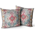 thumbnail image 1 of Boho Throw Pillow Covers 16x16 inch Set of 2 Monaco Rug Persian Carpet Double Sided Pattern Cotton Soft Pillow Case Cushion Cover Pillowcase for Couch Sofa Bed Decorative (Rose Red), 1 of 6