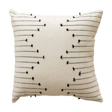 Boho Throw Pillow Covers 18x18 Set of 2, DELESYS Neutral Decorative Textured Cushion Case Farmhouse Pillowcase Modern Square Pillow Covers for Sofa,Couch, Living Room