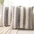 Boho Throw Pillow Covers 18x18 Set of 2 Farmhouse Decorative Cushion