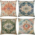 thumbnail image 1 of Boho Throw Pillow Covers 18x18 Set of 4, Monaco Rug Persian Carpet Decorative Pillows Covers for Couch, Sofa Pillows Case for Living Room, Bohemia Ethnic Style Sofa Cushion Case (18x18 inch), 1 of 6