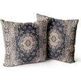 thumbnail image 1 of Boho Throw Pillow Covers 18x18 inch Set of 2 Black Medallion Border Area Rug Double Sided Pattern Cotton Soft Pillow Case Cushion Cover Pillowcase for Couch Sofa Bed Decorative, 1 of 6