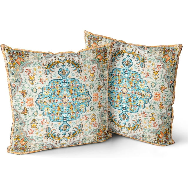 Boho Throw Pillow Covers 18x18 inch Set of 2 Monaco Rug Carpet Double