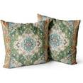 thumbnail image 1 of Boho Throw Pillow Covers 18x18 inch Set of 2 Monaco Rug Persian Carpet Double Sided Pattern Cotton Soft Pillow Case Cushion Cover Pillowcase for Couch Sofa Bed Decorative (Green), 1 of 6