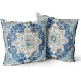 thumbnail image 1 of Boho Throw Pillow Covers 18x18 inch Set of 2 Monaco Rug Persian Carpet Double Sided Pattern Short Plush Cotton Soft Pillow Case Cushion Cover Pillowcase for Couch Sofa Bed Decorative (Blue), 1 of 6