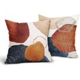 thumbnail image 1 of Boho Throw Pillow Covers 20x20 Inch Set Of 2 Navy Blue Burnt Orange Throw Pillow Covers Modern Home Decor Geometric Morocco Pillow Cover Linen Cushion Pillow Case For Sofa Outdoor Indoor Decoration, 1 of 6
