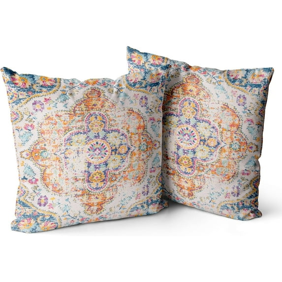 Boho Throw Pillow Covers 20x20 inch Set of 2 Burnt Orange Terracotta Rust Colored Throw Pillows Boho Home Decor for Bedroom Living Room Couch & Sofa (No Inserts)