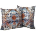 thumbnail image 1 of Boho Throw Pillow Covers 20x20 inch Set of 2 Monaco Rug Persian Carpet Double Sided Pattern Cotton Soft Pillow Case Cushion Cover Bohemian Pillowcase for Couch Sofa Bed Decorative, Red Blue, 1 of 6