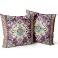 thumbnail image 1 of Boho Throw Pillow Covers 20x20 inch Set of 2 Monaco Rug Persian Carpet Double Sided Pattern Cotton Soft Pillow Case Cushion Cover Pillowcase for Couch Sofa Bed Decorative (Purple), 1 of 6