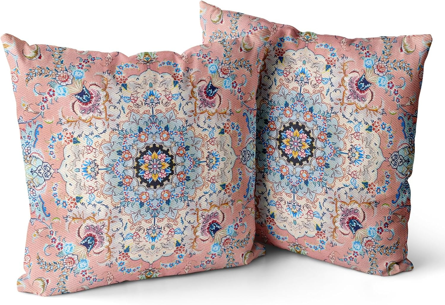 Boho Throw Pillow Covers 24x24 inch Set of 2 Burnt Pink Terracotta Rust ...