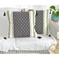 thumbnail image 1 of Boho Throw Pillow Covers with Tassels & Plaid Pattern, 20x20 Inches, Black and White (Set of 2)| Decorative Checkered Cushion Covers for Living room Couch Sofa/ Farmhouse Accent Woven Pillow Cases, 1 of 13