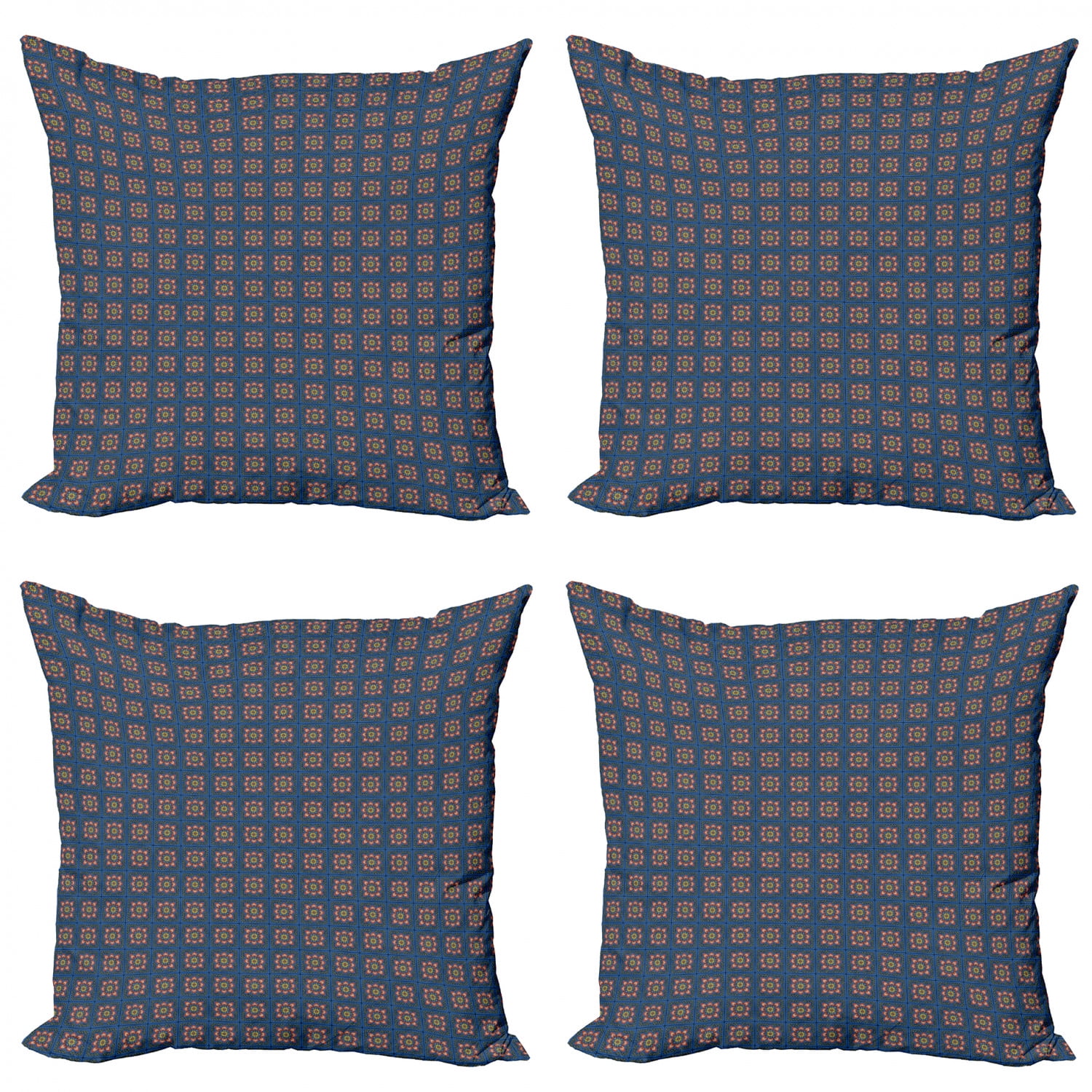 Ambesonne Boho Throw Pillow Cover Pack, Talavera Squares and
