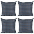 thumbnail image 1 of Ambesonne Boho Throw Pillow Cover 4 Pack, Talavera Squares and Flowers, 24", Coral Dark Sky Blue, 1 of 2