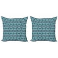 thumbnail image 1 of Ambesonne Boho Throw Pillow Cover 2 Pack, Azulejo Style Floral Tile Art, 18", Sky Blue Multicolor, 1 of 2