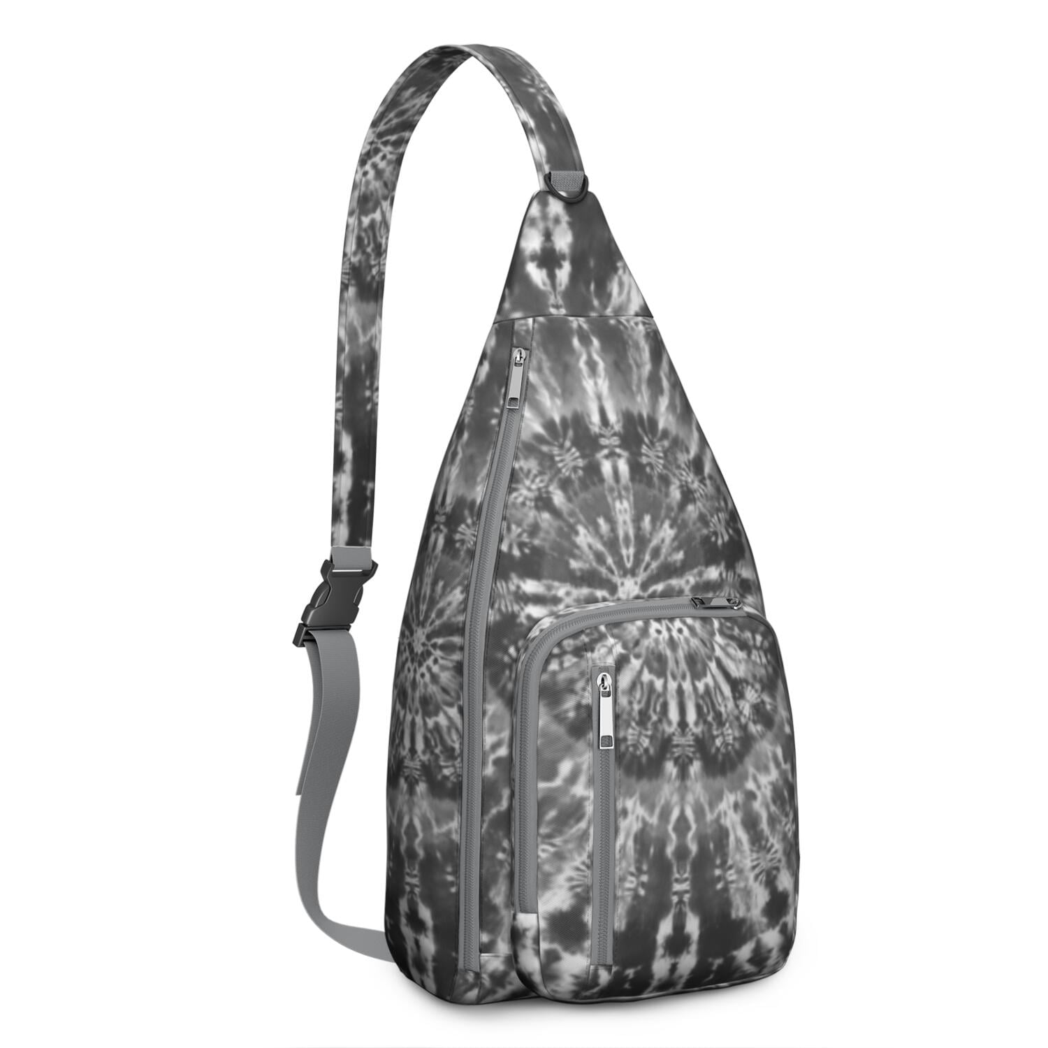 Boho Tie Dye Sling Bag - Rainbow Watercolor Print Crossbody Backpack for Women & Men, Lightweight Shoulder Bag (Psychedelic Swirl Design, Water-Resistant & Durable)