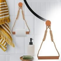 Boho Toilet Paper Holder, Over The Door Hanging Tissue Rack with Decorative Wood Design, Farmhouse Style Bathroom Towel Holder,Boho Bathroom Decor, Hanging Toilet Paper Holder,Khaki,1PC,