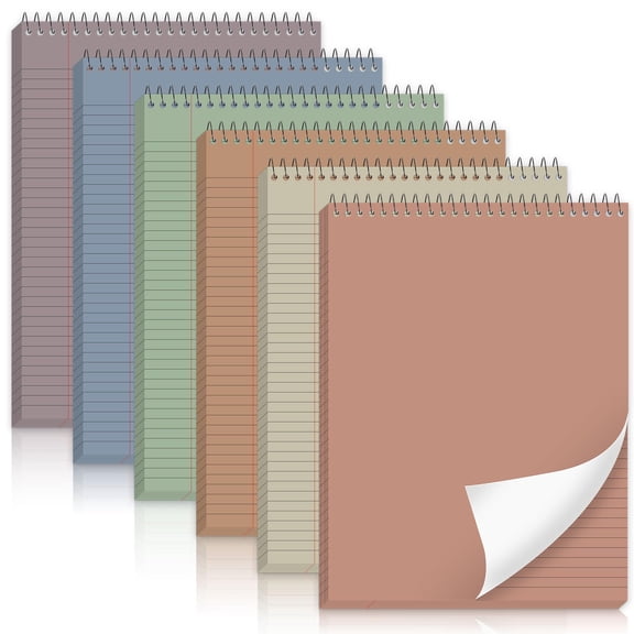 Boho Top Bound Spiral Notebooks, 8.5" x 11" College Ruled, 6 Pack