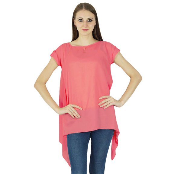 Boho Top Sundress Short Sleeve Solid Summer Beach Women Wear Casual Tunic