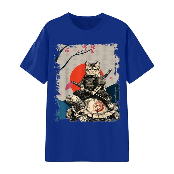 Boho Tops for Women Graphic Print Short Sleeve Crew Neck Soft Basic School Outfits for Teachers,Blue,3XL