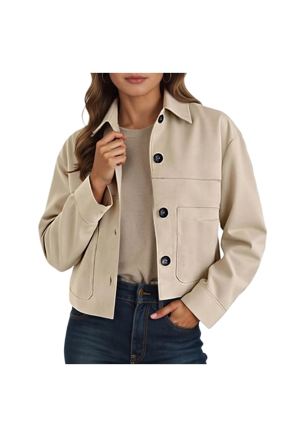 Boho Tops for Women Outer Jacket Coats Fashion Long Sleeve Pockets Womens Clothing,Khaki,S